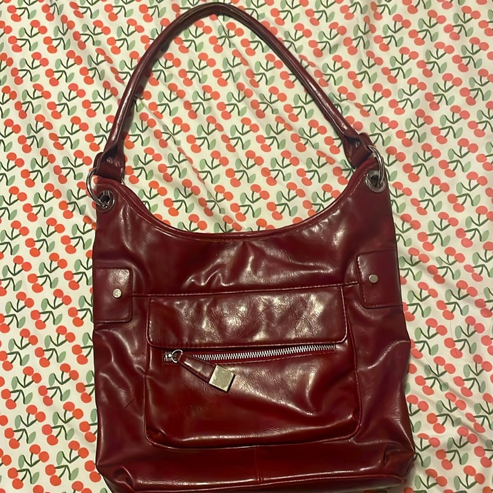 Dark red vintage shoulder bag